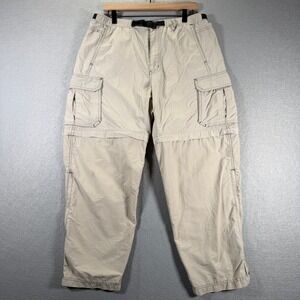 REI Mens Convertible Cargo Pants Zip Off Legs Khaki Outdoor Hiking Size M